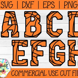 Basketball Letters SVG | Basketball Alphabet SVG | Varsity Letters SVG