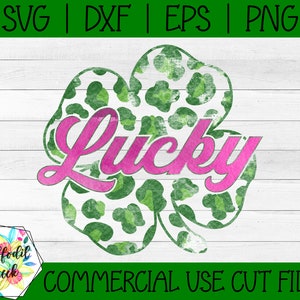 Leopard Kleeblatt SVG | Glücksklee SVG | 4 Blatt Kleeblatt SVG