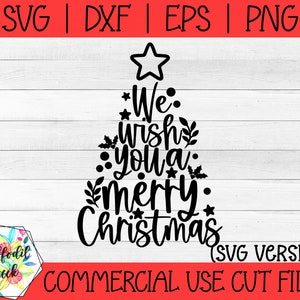 Wij wensen u prettige kerstdagen SVG | Kerstboom SVG | Kerst gezegde SVG