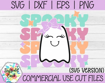 Spooky Ghost SVG | Girls Halloween SVG | Cute Ghost SVG