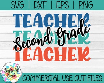 Insegnante di seconda elementare SVG / Regalo insegnante / Camicia insegnante SVG / Scuola SVG
