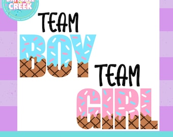 Equipo Chico SVG / Equipo Chica PNG / Helado SVG / Revelación de Género SVG
