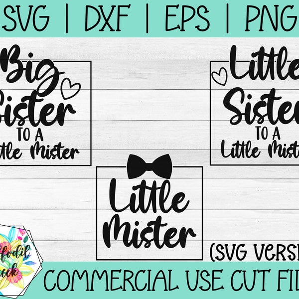 Big Sister SVG | Little Sister png | Little Brother SVG | Little Mister SVG