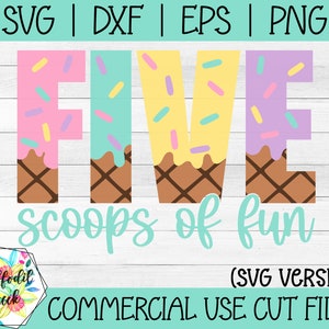 Fünf Kugeln Spaß SVG | Eis Geburtstag | 5. Geburtstag SVG