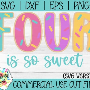 Vier is zo lief SVG | Donut-verjaardag | 4e verjaardag SVG