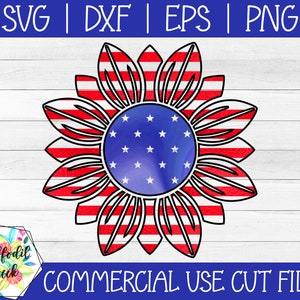 Fourth of July SVG | Sunflower SVG | American Flag SVG