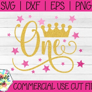 Princess First Birthday SVG | Crown Tiara SVG | Girl&#39;s First Birthday SVG