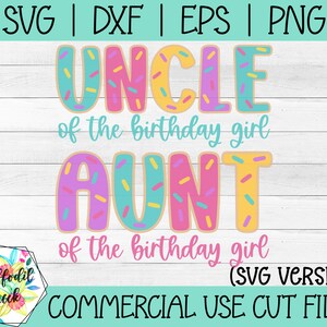 Tante und Onkel des Geburtstagskindes SVG | Donut Geburtstag | Donut Party SVG