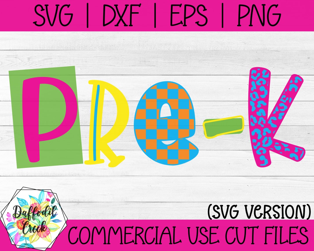 Pre K SVG Colorful Preschool SVG Back to School SVG - Etsy