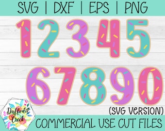 Donut Numbers SVG | Donut Birthday | Sprinkles SVG