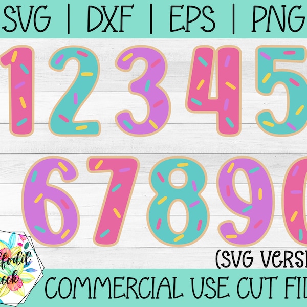 Donut Numbers SVG | Donut Birthday | Sprinkles SVG