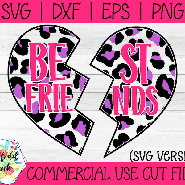 Best Friend SVG | Leopard Heart Design | BFF Shirt | Besties SVG