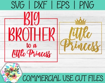 Gran Hermano SVG / Pequeña Princesa SVG / Camisa de Gran Hermano / Baby Onesie SVG