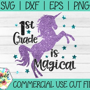 1st Grade is Magical SVG | Unicorn SVG | Girls Back to School Design