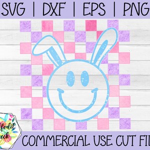Osterhase SVG | Smiley Gesicht SVG | Kariertes Smiley SVG