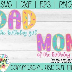 Mama und Papa des Birthday Girl SVG | Donut Geburtstag | Donut-Party SVG