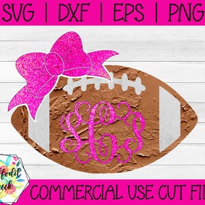 Monograma de futebol SVG | Design feminino de futebol | Irmã do futebol SVG