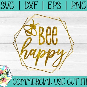 Bee Happy SVG | Bee SVG | Honingraat SVG | Hommel Ontwerp