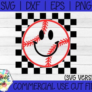 Geblokte Honkbal SVG | Honkbal Moeder SVG | Retro Honkbal SVG