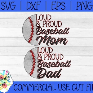 Luide en trotse honkbalmoeder SVG | Honkbal Vader SVG | Momlife SVG | Honkbal shirt ontwerp