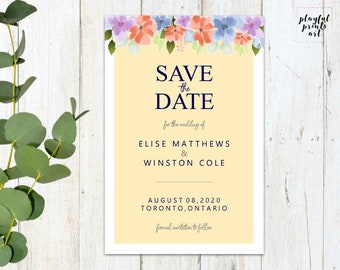 Personalized Save the Date Card, 4x6 or 5x7, Digital Download, Printable