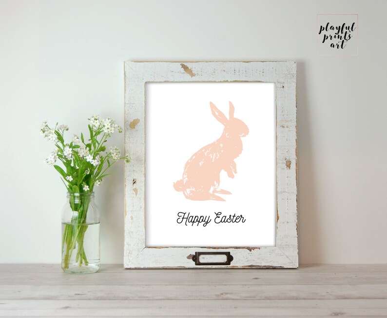 Instant Download Happy Easter Decor Print Printable Art