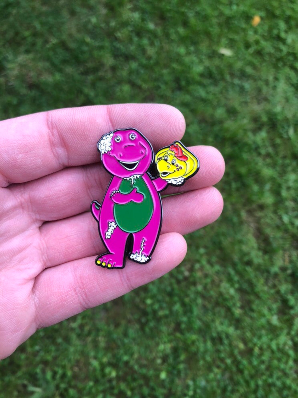 BARNEY THE Serial Killer DINOSAUR Ripping Bjs Head off Soft Enamel ...