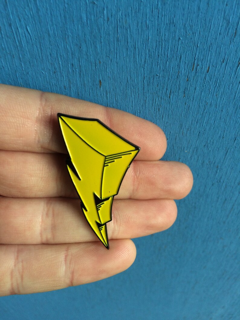 Mighty Morphin Power Rangers Lightning bolt hard enamel pin | Etsy