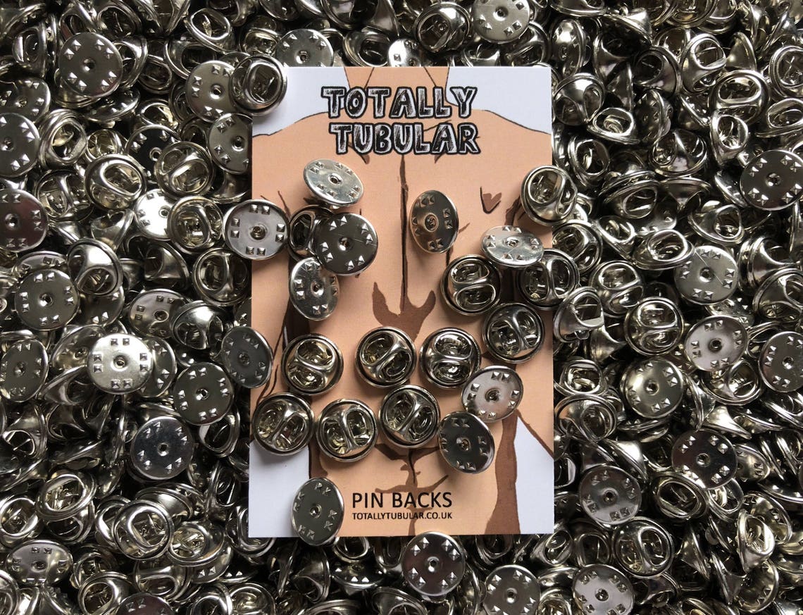 12x Silver Metal Butterfly Clutch Pin Backs Etsy UK