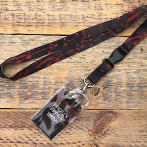 Blood Splattered All Over Print Black Lanyard