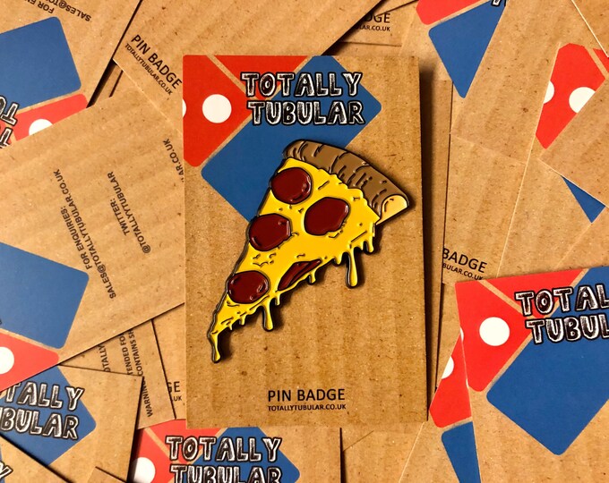Dripping Cheese and Pepperoni Pizza Slice Hard Enamel Pin | Etsy