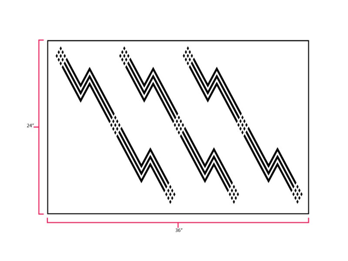 Zig Zag Allover Geometric Wall Stencil Etsy