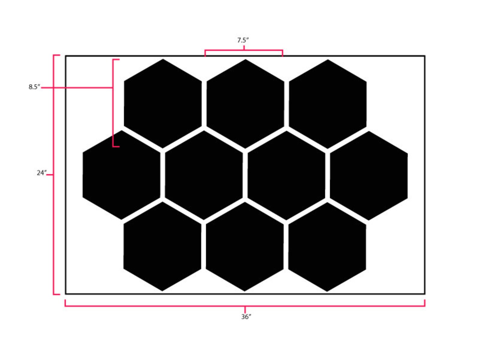 Hexagon Tile Allover Geometric Wall Stencil | Etsy