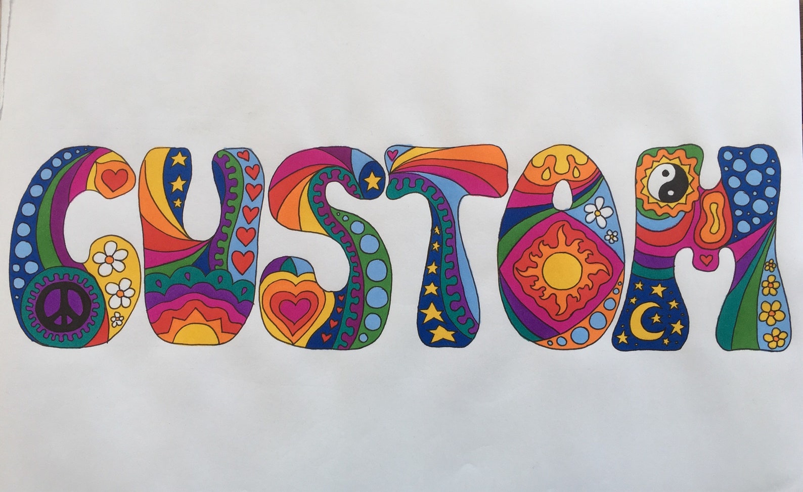 Custom Psychedelic Name Art. 7 to 12 Letters. Etsy India