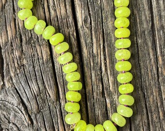 Candy Opal knotted gemstone necklace with neon  charm