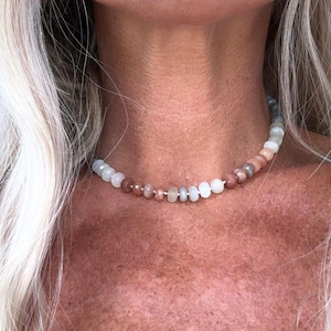 knotted moonstone  necklace
