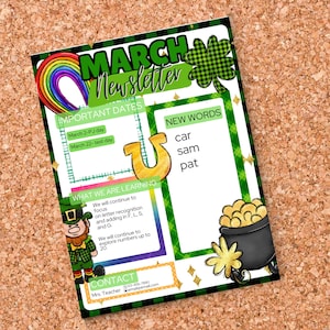 March Newsletter, Editable Newsletter Template, School Newsletter, Parent Communication, Teacher Newsletter, Spring News