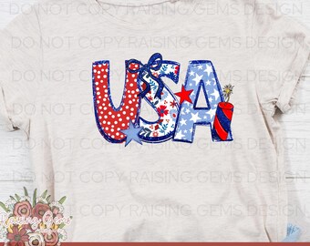 USA png, 4th of July Digital Download, Patriotic Sublimation Design, Independence Day, America PNG, Girly Art