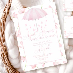 April Showers Bring May Flowers Baby Shower Invitation, Spring Party, April Showers Invite, Baby in Bloom Shower, Baby Sprinkle Invite