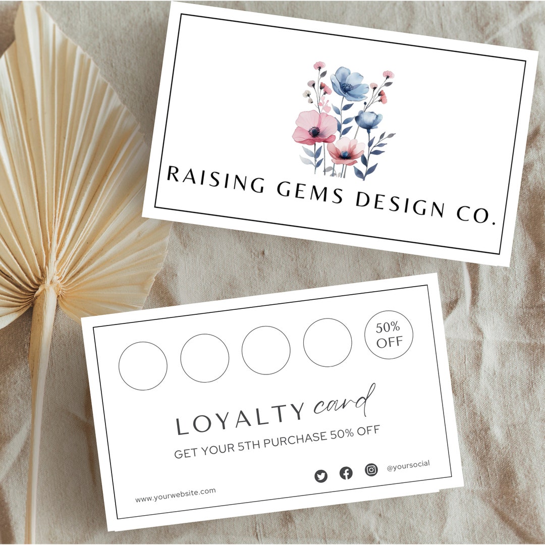 Loyalty Cards, DIY Marketing Cards Template Design, Business Rewards ...