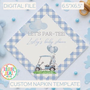 Let&#39;s Par-Tee Napkins TEMPLATE, Custom Golf Party Supplies, Personalized baby showers Napkins digital download, Fun Cocktail Decor