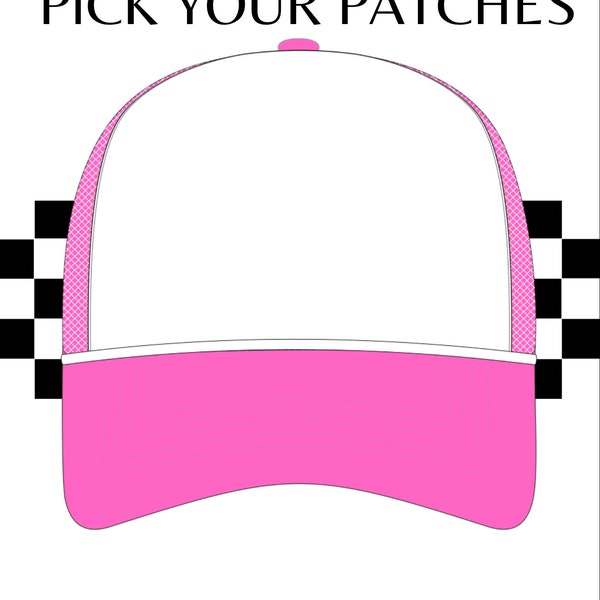 Trucker hat design template for trucker hat bar pink design patch layout printable