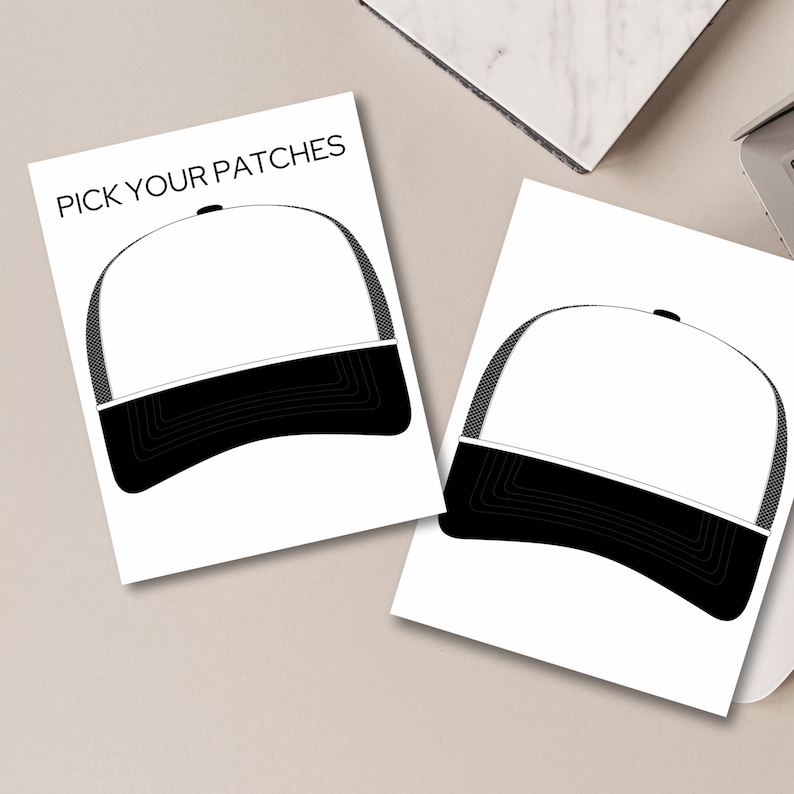 Trucker Hat Design Patch Layout for Trucker Hat Bar PRINTABLE 7 in ...