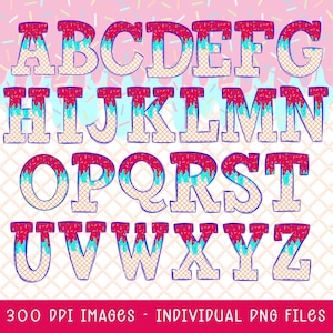 Eistüte Drip Alphabet PNG, Benutzerdefinierte tropfende Buchstaben, Baseballkegel Doodle, Benutzerdefiniert, Doodle, Baseball, Alphabet, Drippy, Sommer