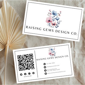 Qr Code Business Card, Digital Business Card, modern minimal style, instant download, canva template, min