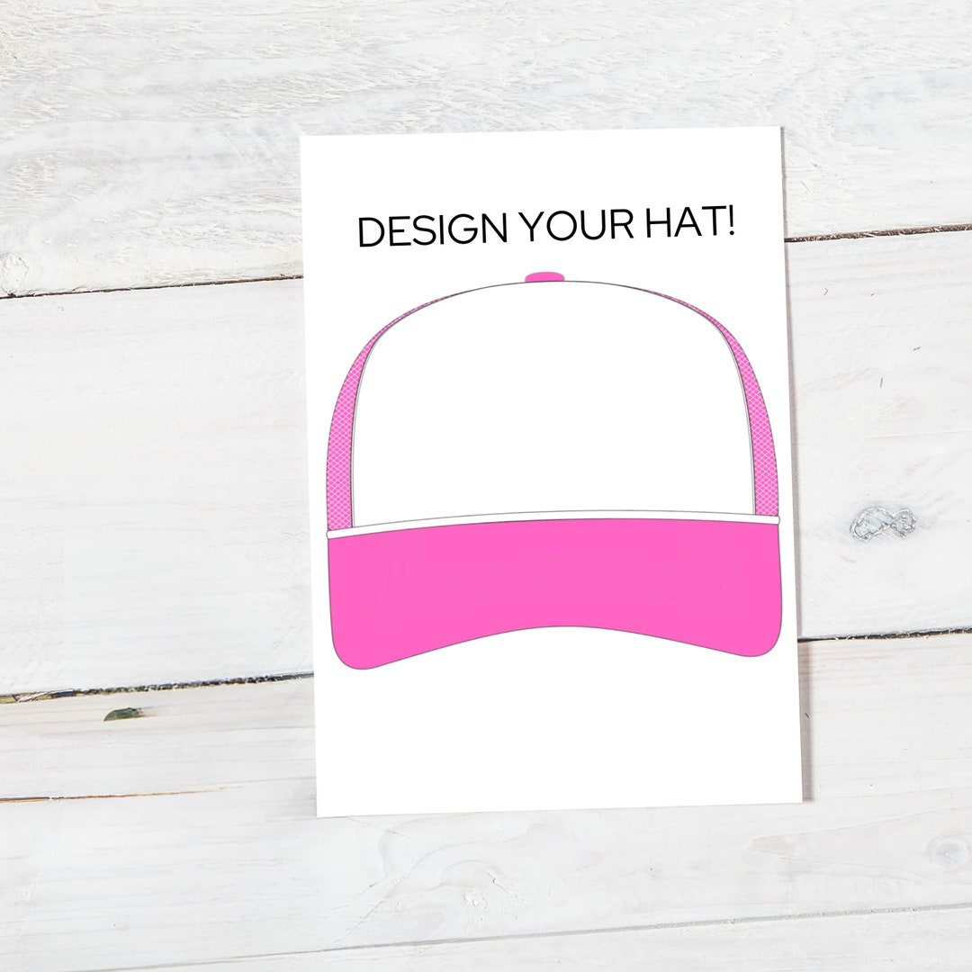 Trucker Hat Design Template for Trucker Hat Bar Multi Color BUNDLE ...