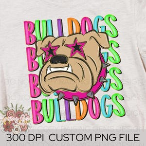 Bulldogs Preppy Mascot PNG, Digital Download, School Spirit Design, Sublimation Art, Team Mascot Clipart