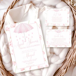 April Showers Bring May Flowers Baby Shower Bundle, Spring Party, April Showers Invite, Baby in Bloom Shower, Diaper Raffle, Books for Baby