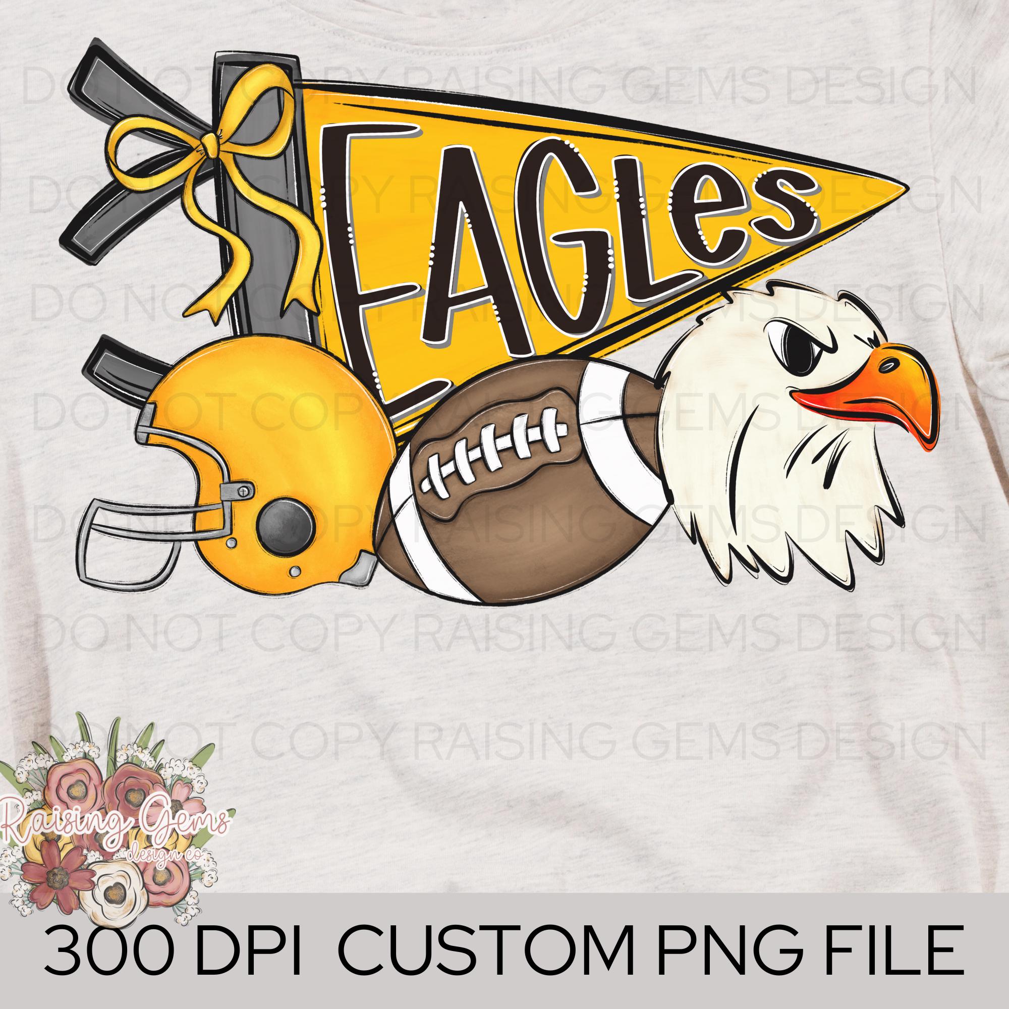 Eagles PNG Preppy Star Mascot Design, Digital Download Sublimation Art, Perfect for Team Spirit and Gifts