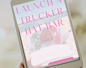 Ebook for Trucker Hat Bar Launching, how to start trucker hat bar, iron on patch design